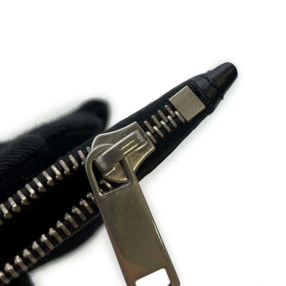 Celine Card Case with Zip Logo Calf Leather Wallet Black Coin - Picture 9 of 12